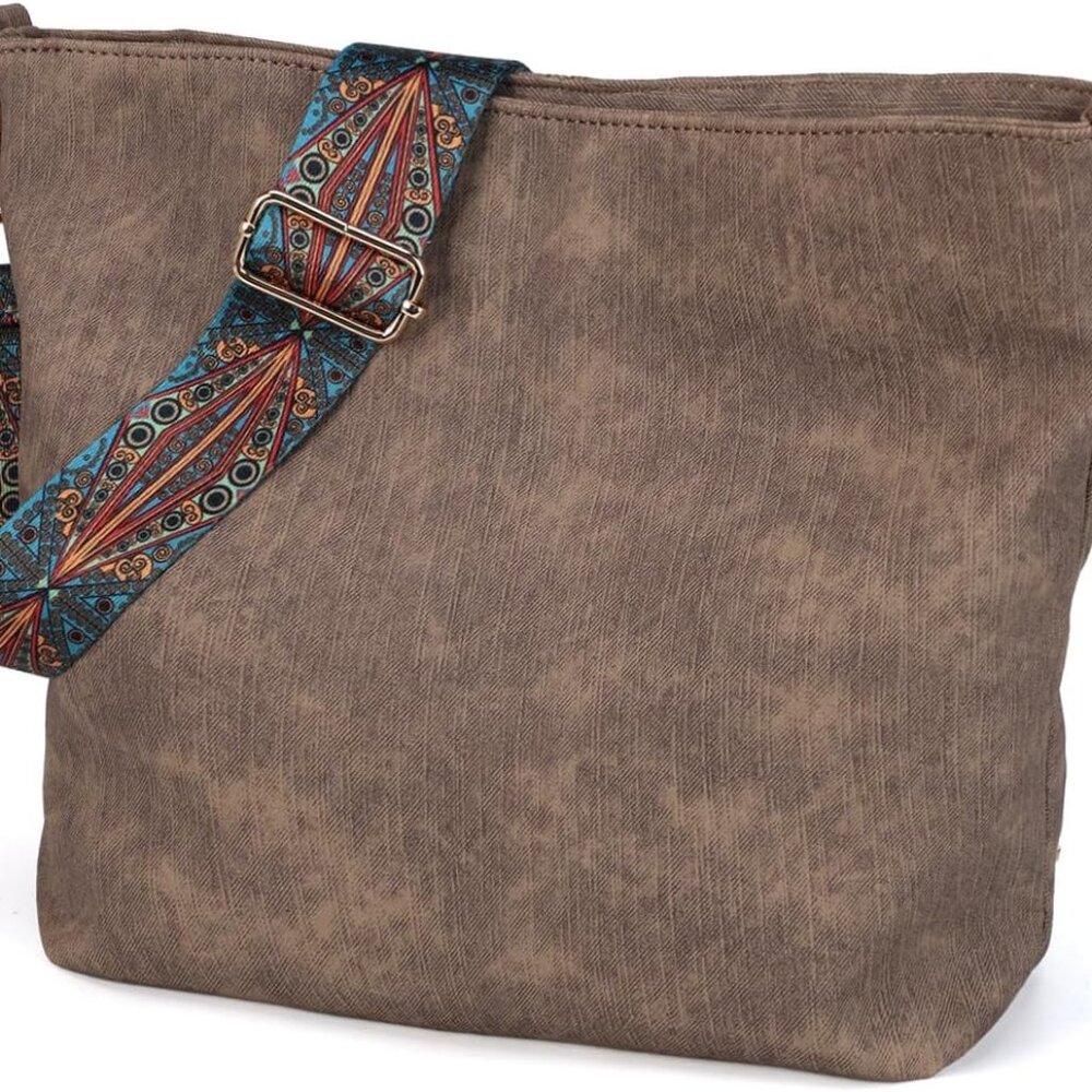 Hobo Bags for Women, Vegan Leather Shoulder Handbags Slouchy Bag with Adjustable